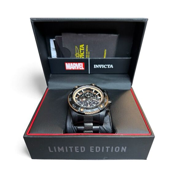 Invicta Marvel Spiderman Black 26858 Limited Edition 244/4000 Men's Watch RARE - Picture 1 of 8